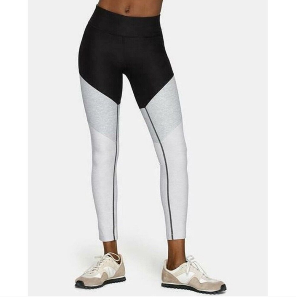 Outdoor Voices Springs Black Gray Colorblock High Rise 7/8 Leggings Gym